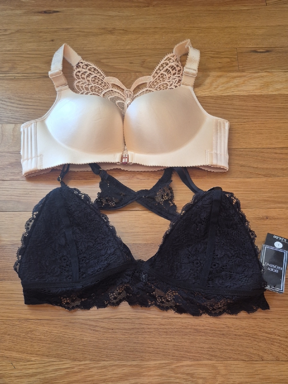 Everyday Comfort Lace & T-Shirt Bra Set - Black & Nude